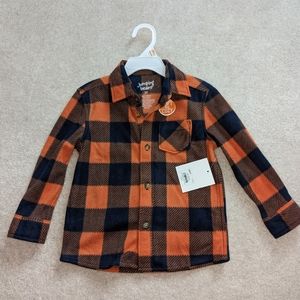 Jumping Beans 3T button down micro fleece orange